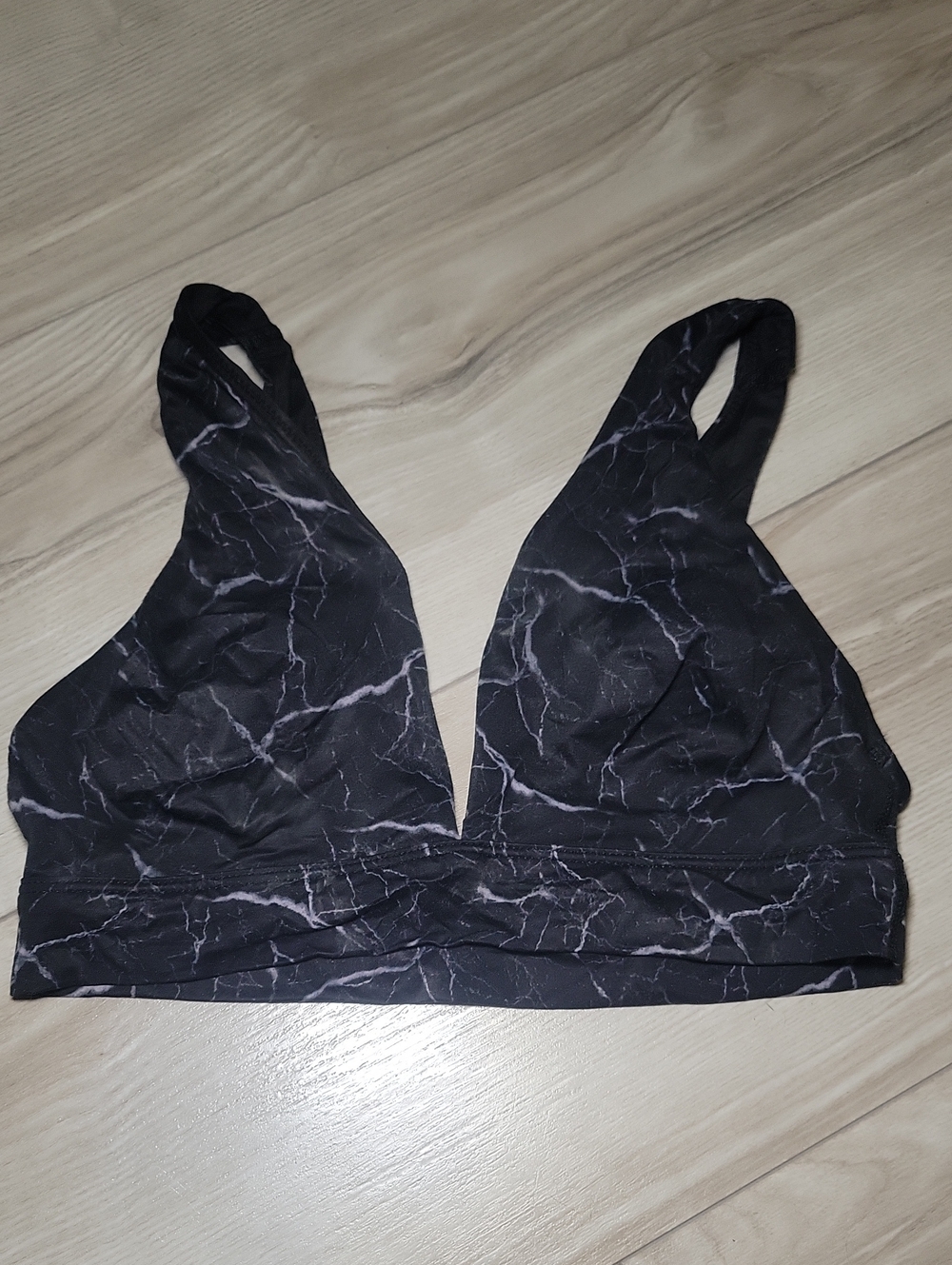 Victoria's Secret Black Marble Print Sports Bralette